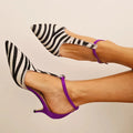 Annabelle | Zebra Print Purple Slingbacks