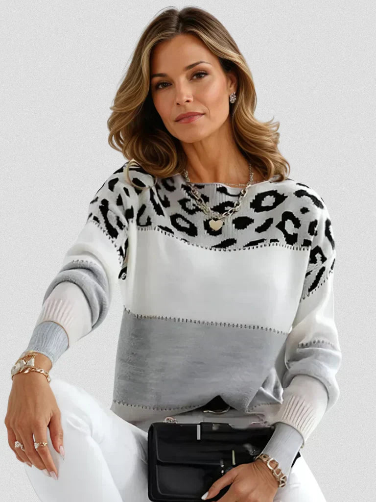 Emma | Leopard Accent Sweater