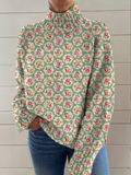 Valerie | Floral print turtleneck sweater