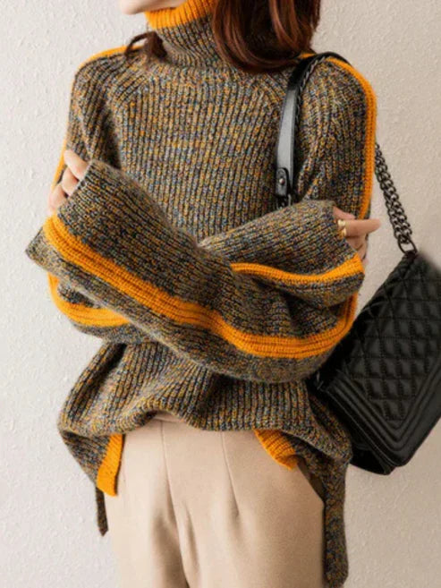 FERN | COZY STRIPE TURTLENECK SWEATER