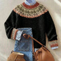 Hannelore - Nordic Pattern Knit Sweater