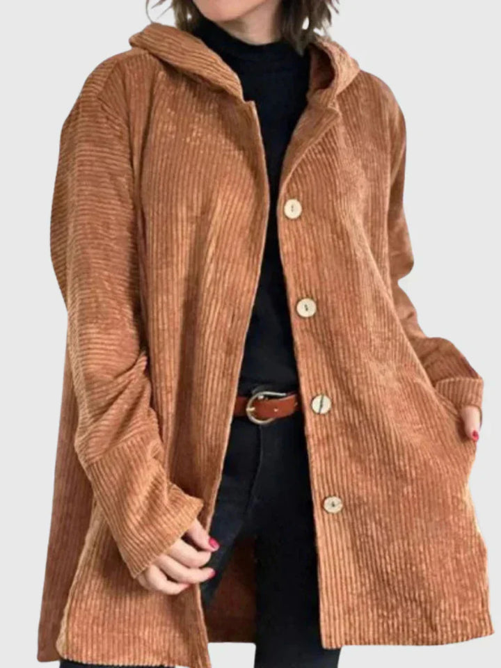 Claudine | Corduroy Hooded Jacket