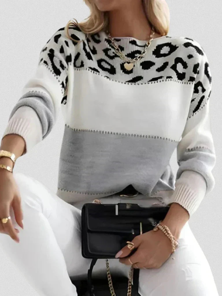 Emma | Leopard Accent Sweater