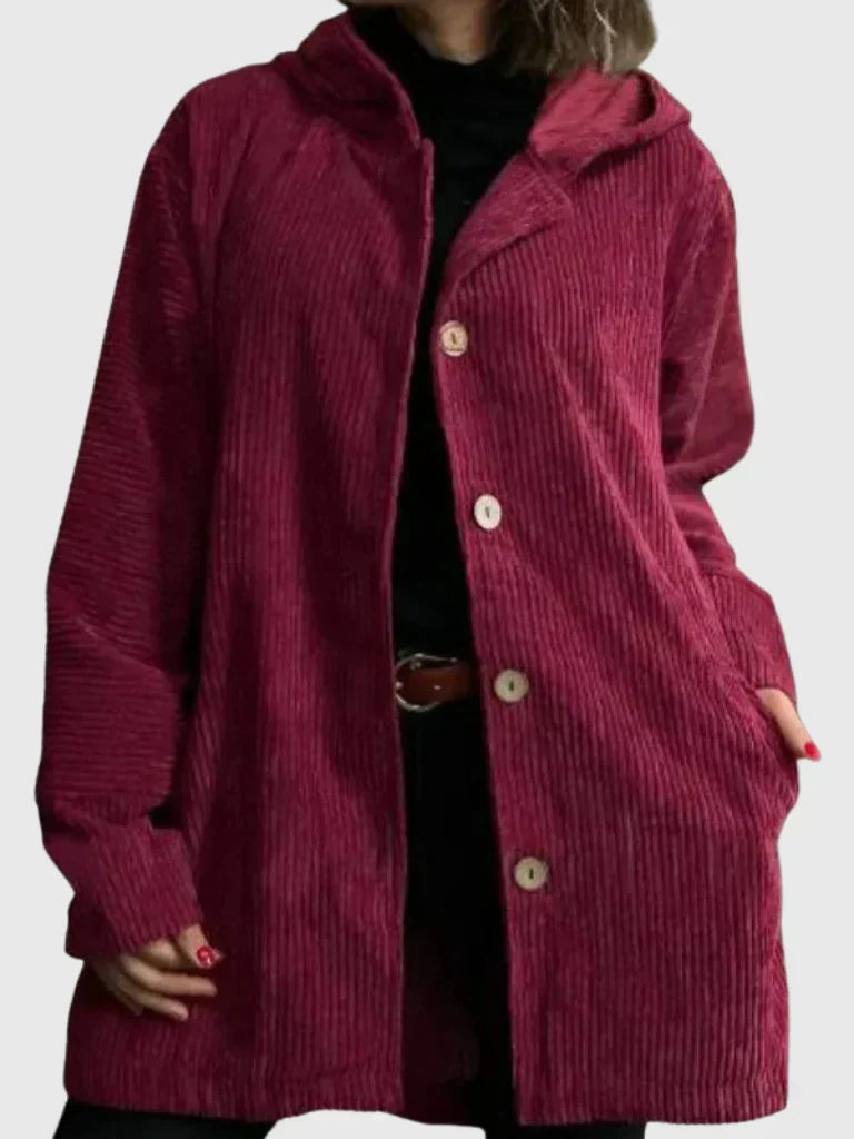 Claudine | Corduroy Hooded Jacket
