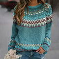 Peyton™ Cozy Retro Wave Pattern Jumper