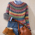 Amalia - Nordic Pattern Knit Sweater