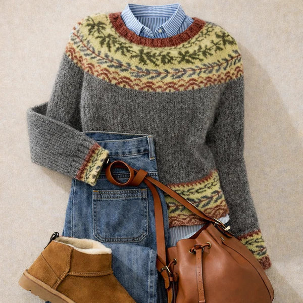 Nora - Nordic Pattern Knit Sweater