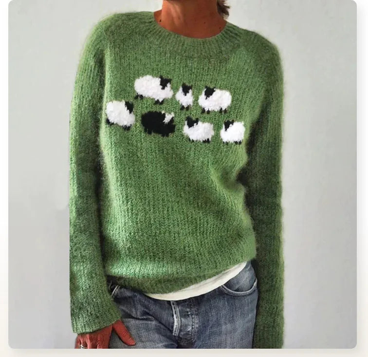 Lina™ Cozy Cute Sheep Jumper – Ultra-Soft Knit Sweater for Everyday Comfort