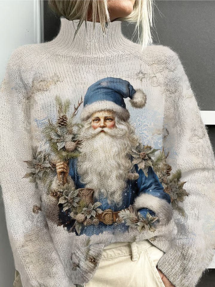 Lina - Christmas Sweater with Vintage Santa
