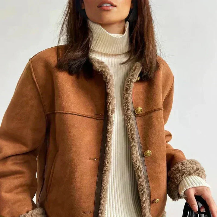 ANNA | Sheepskin Jacket with Button Detail