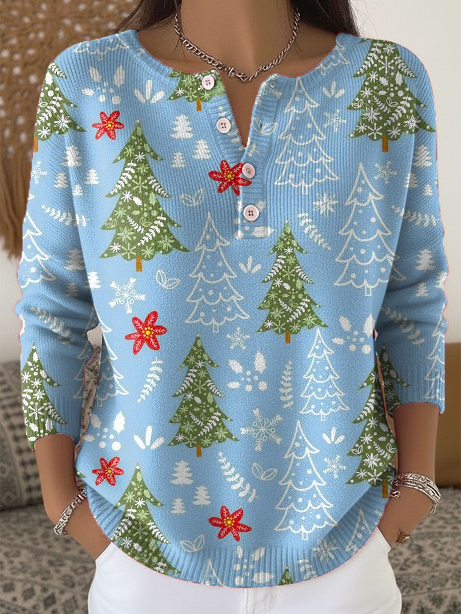 Iris I Christmas Sweater with Buttons